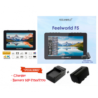 FeelWorld Monitor F5 5.0 Full HD HDMI On-Camera Monitor 4K